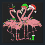 Flamingo Merry Christmas Funny Flamingo Lover Gift Faux Canvas Print<br><div class="desc">Flamingo Merry Christmas Funny Flamingo Lover Gift</div>