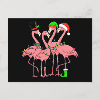 Flamingo Merry Christmas Funny Flamingo Lover Gift Holiday Postcard