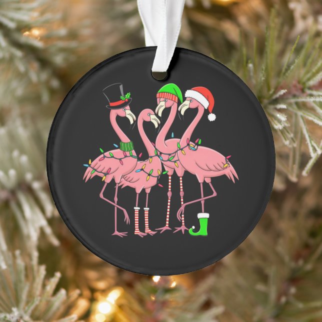Flamingo Merry Christmas Funny Flamingo Lover Gift Ornament (Tree)