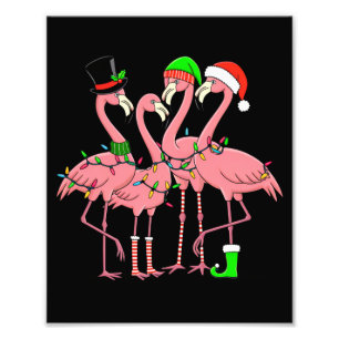 Flamingo Merry Christmas Funny Flamingo Lover Gift Photo Print