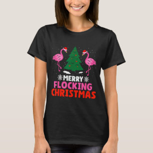 Flamingo Merry Flocking Christmas Funny Xmas Men W T-Shirt