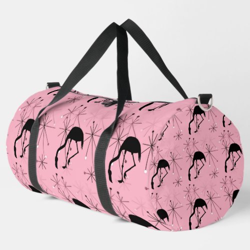 Flamingo MidCentury Modern Atomic Starburst Duffle Bag