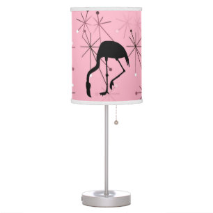 Flamingo Midcentury Modern Atomic Starburst Pink Table Lamp