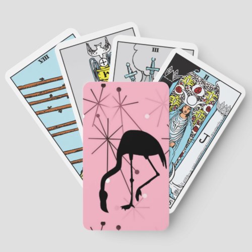 Flamingo MidCentury Modern Atomic Starburst Playing Cards