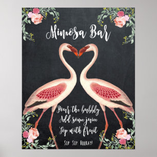 Flamingo Mimosa Bar Wedding Sign chalkboard