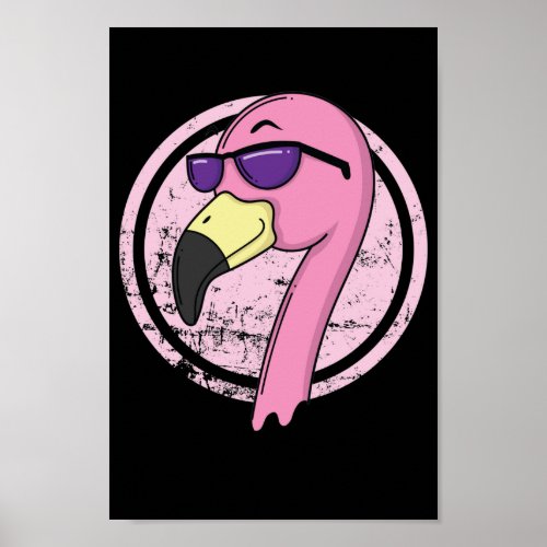 Flamingo mit Sonnenbrille Poster