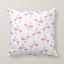 Flamingo Mom and Baby Nursery Throw Pillow