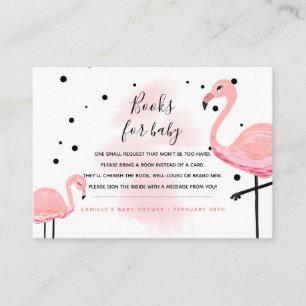 Flamingo Mom Bring a Book Request Books For Baby Enclosure Card