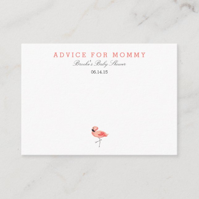 Flamingo Mommy Advice Cards (Front)