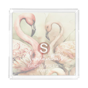 Flamingo Monogram Acrylic Tray
