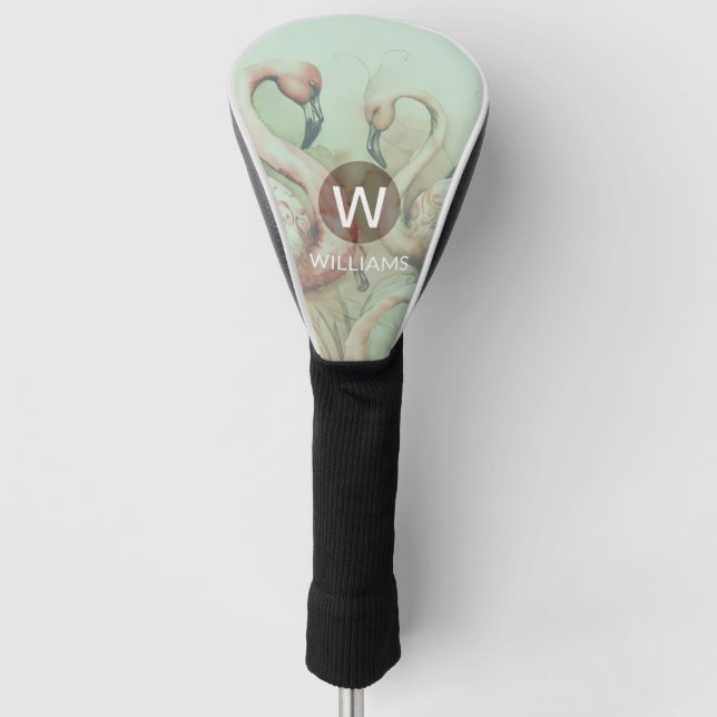 Flamingo Monogram Personalized Golf Head Cover (Front)