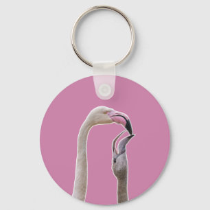 Flamingo Mother And Baby Keychain