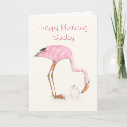 Flamingo Mothering Sunday card