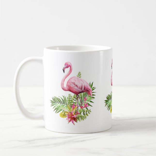 Flamingo Mug, Flamingo Coffee Mug, Pink Flamingo Coffee Mug (Left)