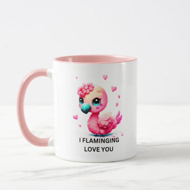 Flamingo Mug, Gift for Flamingo Lover,  Mug (Left)