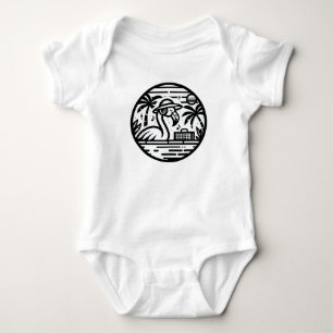 Flamingo Music Paradise - Vibrant Tropical Art Baby Bodysuit