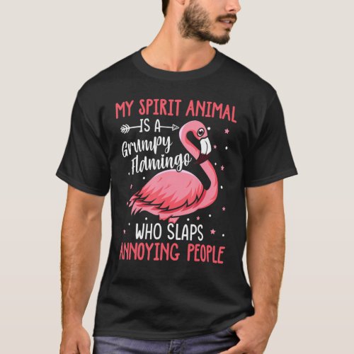 Flamingo My Spirit Animal Is Grumpy Flamingo T_Shirt