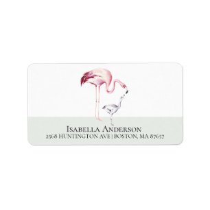Flamingo Neutral Baby Shower Address Label