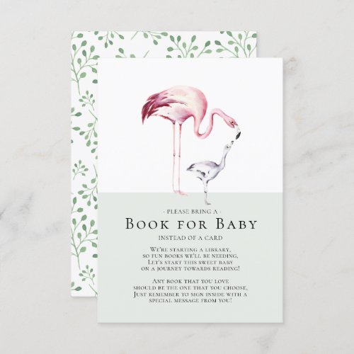 Flamingo Neutral Baby Shower Book for Baby Card