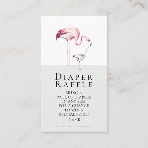 Flamingo Neutral Baby Shower Diaper Raffle Ticket Enclosure Card