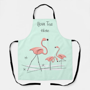 Flamingo Ocean Aqua Trio 2 Text apron