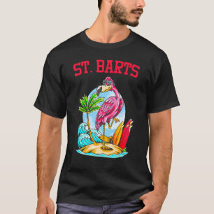 Flamingo Ocean Beach Wave Surfboard St Barts T-Shirt