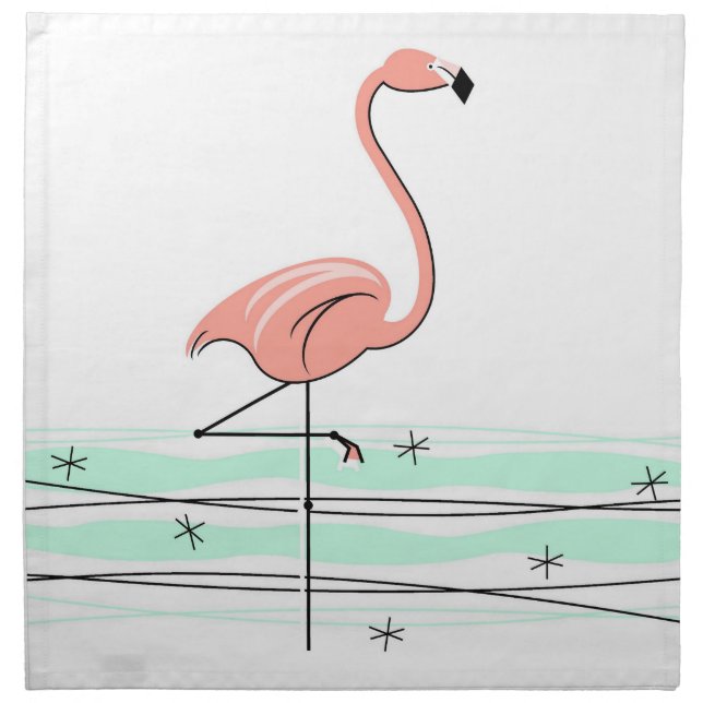 Flamingo Ocean cloth napkins (set) (Front)