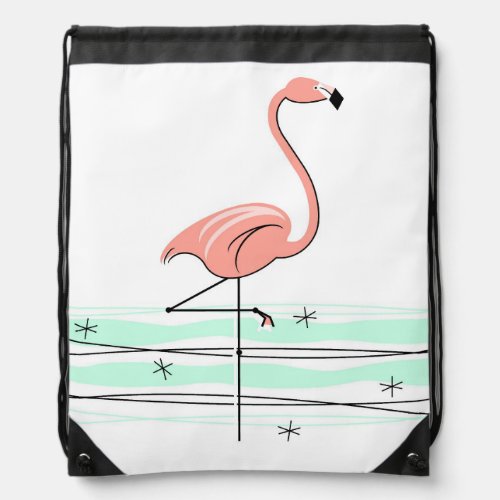Flamingo Ocean drawstring backpack