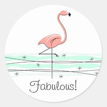 Flamingo Ocean Fabulous! Sticker by QuirkyChic at Zazzle
