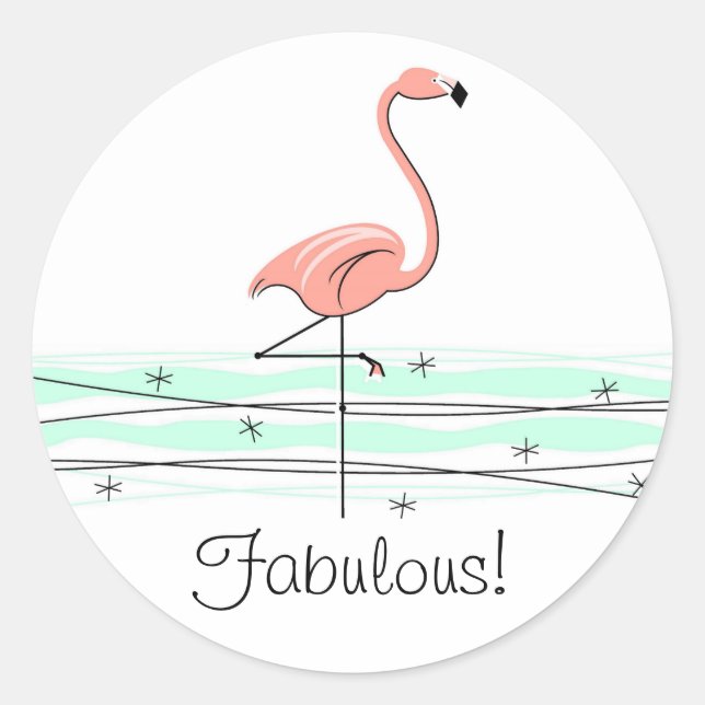 Flamingo Ocean Fabulous! sticker (Front)