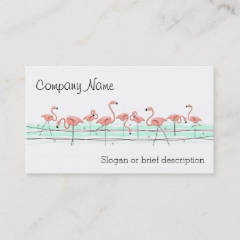 Flamingo Ocean Line Business Card by QuirkyChic at Zazzle