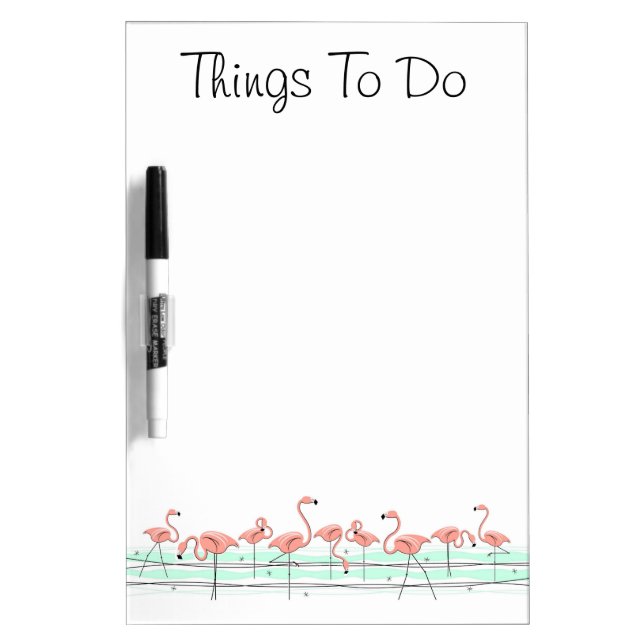 Flamingo Ocean Line "Things To Do" Dry Erase Board (Front)