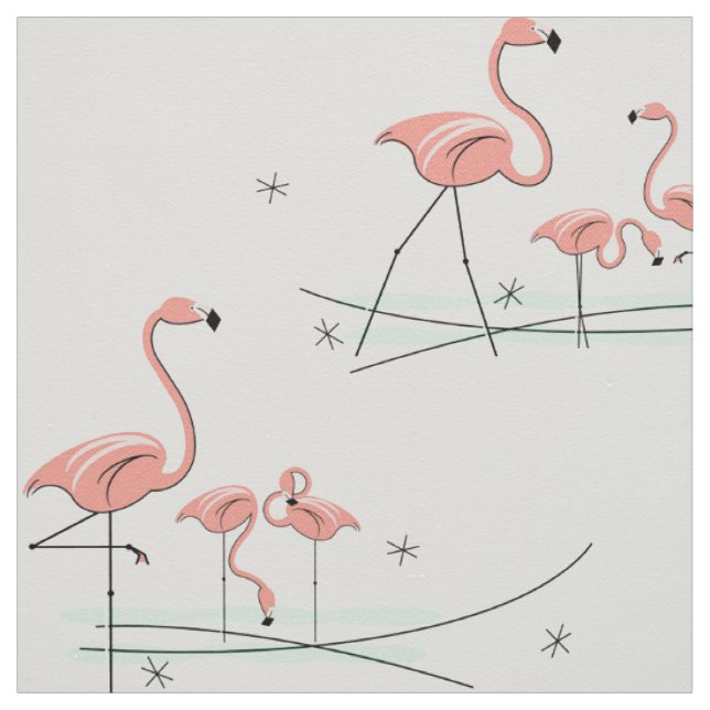 Flamingo Ocean Multi large pattern Fabric (Swatch)