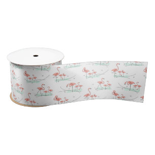 Flamingo Ocean Multi ribbon satin