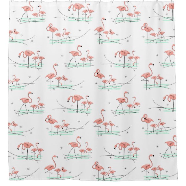 Flamingo Ocean Multi shower curtain (Front)