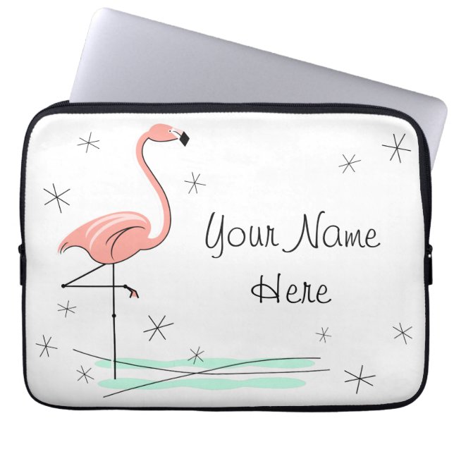 Flamingo Ocean Name laptop sleeve (Front)