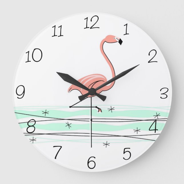 Flamingo Ocean numbers clock round (Front)
