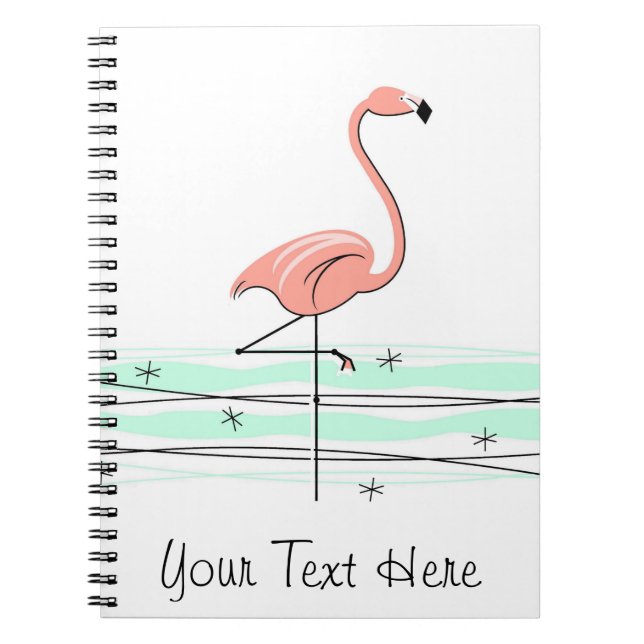 Flamingo Ocean Text notebook (Front)