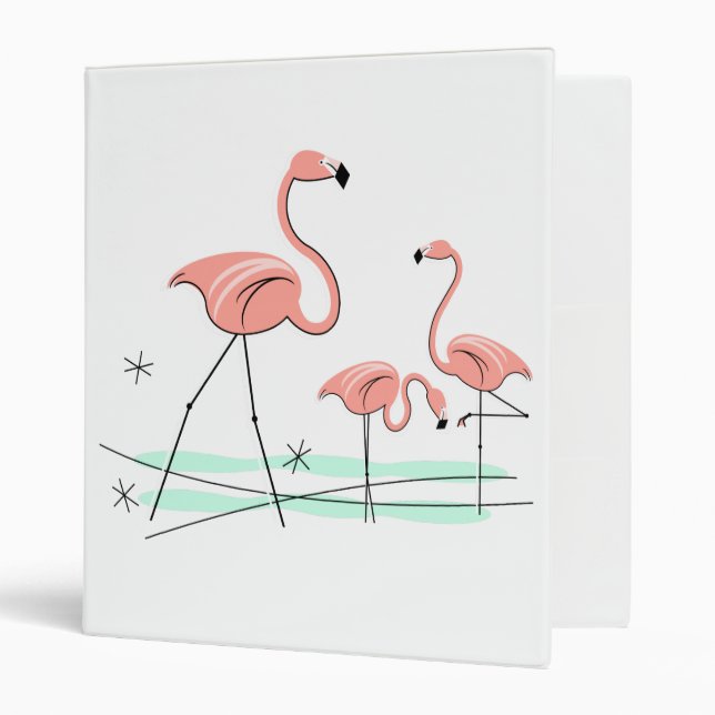 Flamingo Ocean Trio 2  3 Ring Binder (Front/Inside)