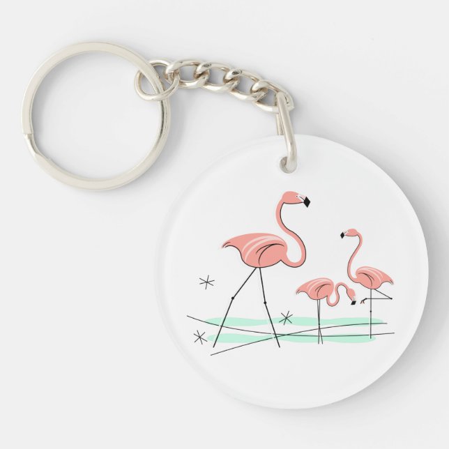 Flamingo Ocean Trio 2 acrylic key chain (Front)