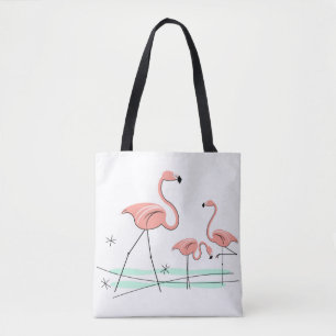 Flamingo Ocean Trio 2 all over tote Bag