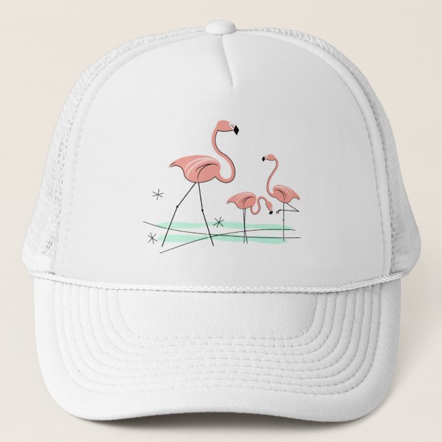 Flamingo Ocean Trio 2 group trucker hat (Front)