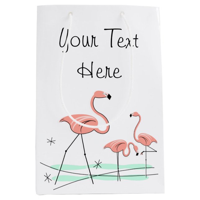 Flamingo Ocean Trio 2 Text gift bag medium (Front)