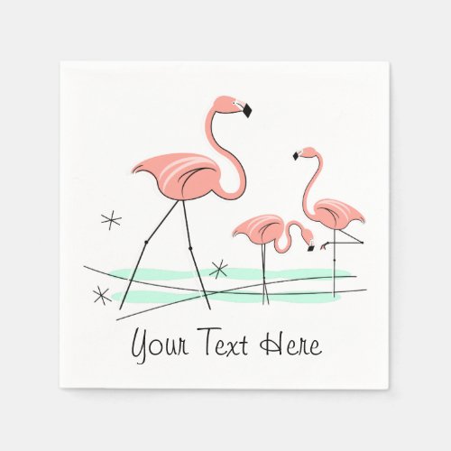 Flamingo Ocean Trio 2 Text paper napkins