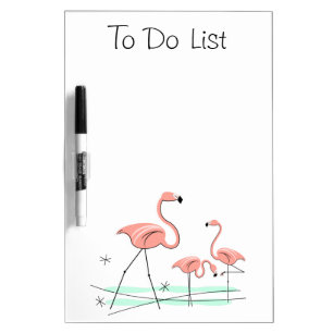 Flamingo Ocean Trio 2 "To Do List" Dry Erase Board