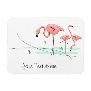 Flamingo Ocean Trio 3 Text Magnet Flexible by QuirkyChic at Zazzle