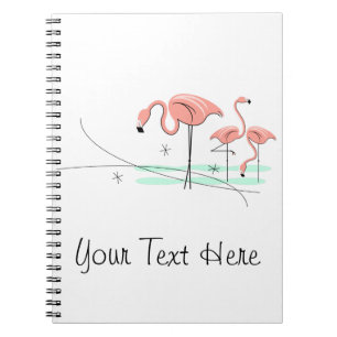 Flamingo Ocean Trio 3 Text notebook