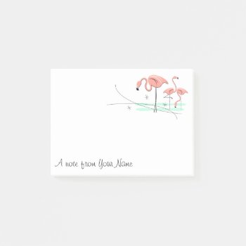 Flamingo Ocean Trio 3 "text" Post-it Notes by QuirkyChic at Zazzle
