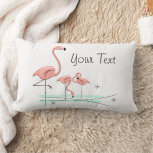 Flamingo Ocean Trio 4 aqua back lumbar Pillow