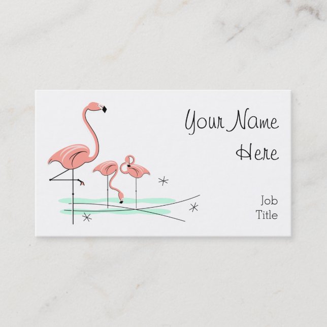 Flamingo  Ocean Trio 4 business card (Front)